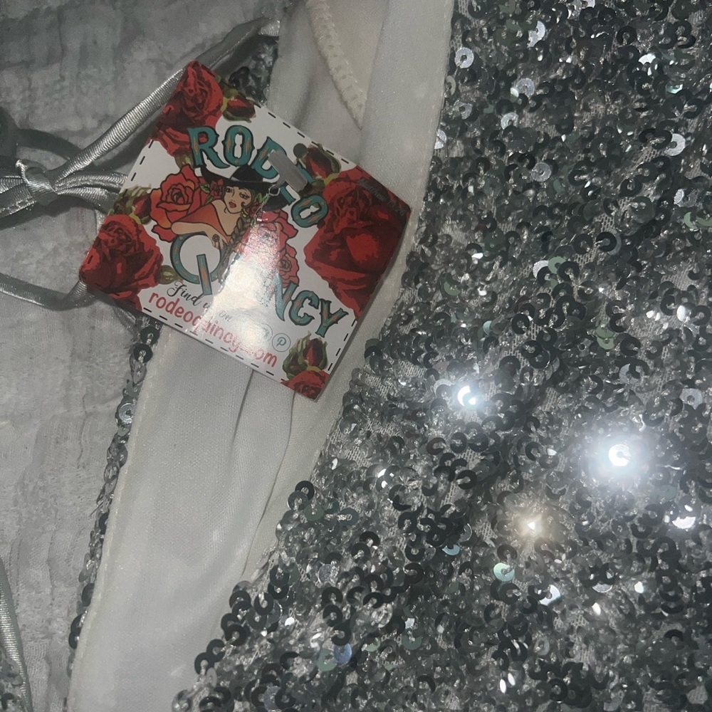 Silver Sequin Mini Dress - Picture 6 of 8